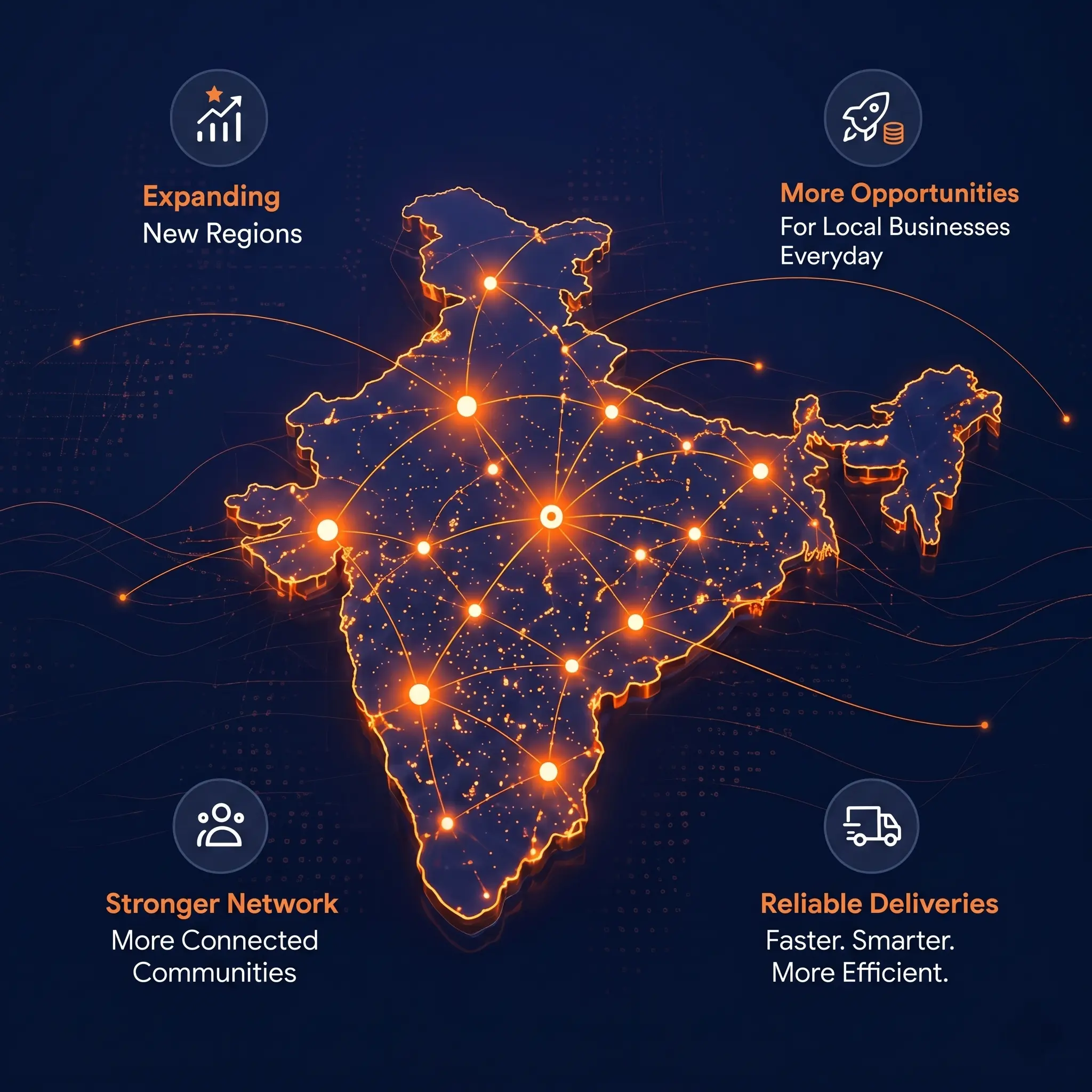 Growing across India map
